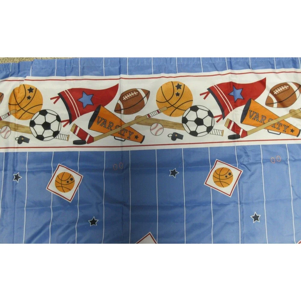 VARSITY SPORTS SHOWER CURTAIN  Mint Condition